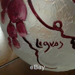 Legras France Cameo Art Nouveau Glass Vase 6.25 VGC