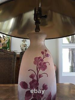 Legras French Art Deco Period Cameo Glass Table Lamp Vintage