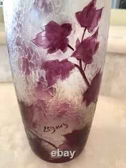 Legras Rubis French Cameo Glass 11.5 Vase