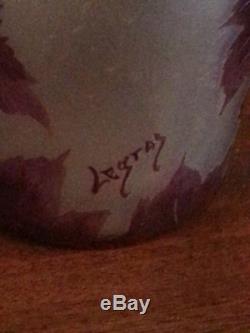 Legras Vase, Original Rubies Cameo Art Glass. Signed, excellent condition