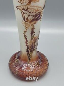 Lesage French Cameo Glass 17.5 Vase