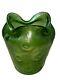 Loetz Crete Rusticana Green Iridescent Art Nouveau Silberiris Finish Vase