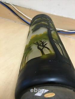 Lovely 15 Cameo Vase with forest scene Art Glass