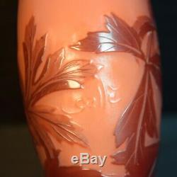 Lovely Galle Acid Etched Cameo Glass Vase