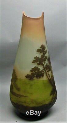 Massive 27 GALLE FRENCH Cameo Art Nouveau Glass Vase 30 lbs. C. 1895