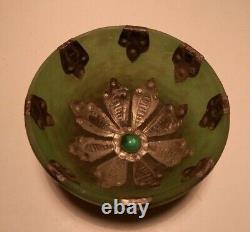 Miniature bowl Pate de Verre Antique French glass cabochon Etain applications