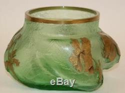 Mont Joye Legras Cameo Ice Chipped Vase/bowl Unusual Form