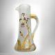 Mont Joye (Legras and Cie) cameo glass pitcher enamelled iris gold decoration