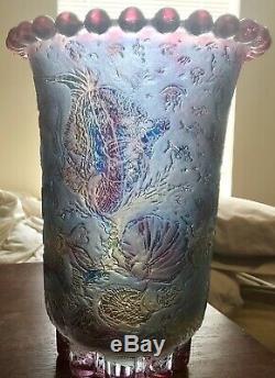 Old Very Cool Cameo Glass Vase Sea Life