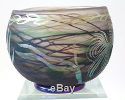 Orient Flume EARLY 1977 Kathy Orme Cameo Vase Art Glass Fish Swimming Seaweed