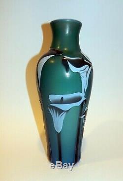 Orient and Flume Rare Cameo Glass Vase Artist Signed 10 3/4h