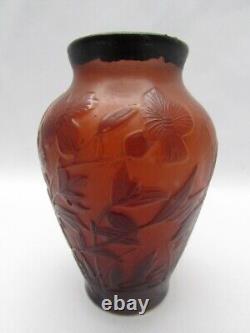 Original Émile GALLE (1846-1904) Miniature Art Nouveau Cameo Glass Vase Polished