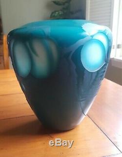 Original Valerie Surjan NOUROT #1904 Art Studio Glass Cameo Vase -1989 Signed