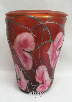 Outstanding John Lotton (1993) Signed Cameo Art Glass 11 Vase