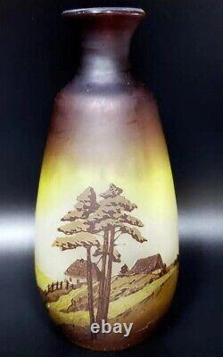 Paul Nicolas D'Argental Cameo Glass Vase for St Louis acid etched scenic