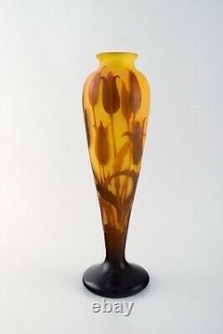 Paul Nicolas / Nancy for D'argental, France. Large art nouveau vase, cameo glass