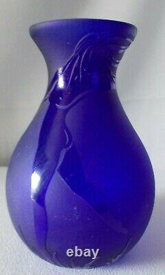 Pilgrim Blue Cameo Glass Vase Nude Dancers Kelsey Murphy