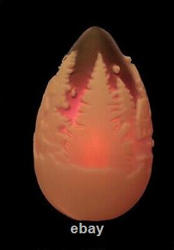 Pilgrim Cameo Glass Egg By Kelsey Murphy White/Cranberry Year 1991 #902220 Used