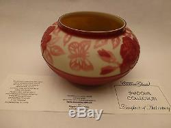 Pilgrim Cameo Glass Shadows Collection BOWL by Kelsey Murphy Cranberry look