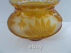 Pilgrim Cameo Glass by Chris Carpenter Golden Buzz vase, Topaz/crystal OOAK