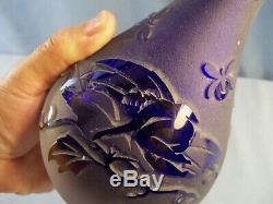 Pilgrim Kelsey Murphy Cobalt Blue Cameo Glass Sand Carved Vase with Fairy Design