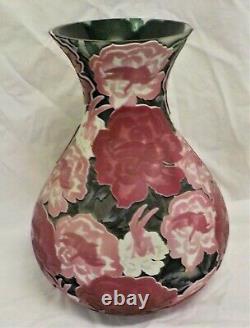 Pilgrim Kelsey Murphy cameo glass prototype 4 layer flowers & fairies vase