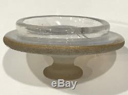 RARE! Daum Nancy Miniature Enameled Cameo Glass Salt Cellar Pot Art Nouveau
