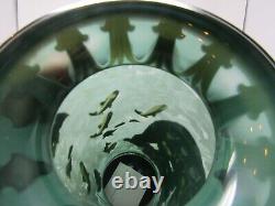 RARE Kelsey/Pilgrim Cameo Glass Vase Winter Catch Bear Fishing Trout JC10830