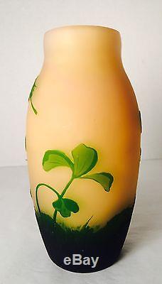 RARE PAIR 1918-1929 CAMEO ART GLASS, 6 VASES by FRENCH ARTIST for ARSALL Signed