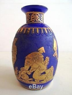Rare Bohemian LOETZ ACID ETCHED Etruscan Cameo GLASS PERFUME BOTTLE ART DECO