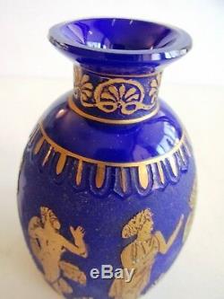 Rare Bohemian LOETZ ACID ETCHED Etruscan Cameo GLASS PERFUME BOTTLE ART DECO