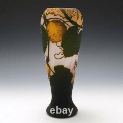 Rare Daum Pumpkins Cameo Glass Vase c1910