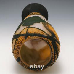 Rare Daum Pumpkins Cameo Glass Vase c1910