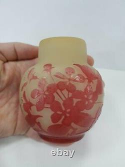 Rare French Emile Galle cameo glass vase