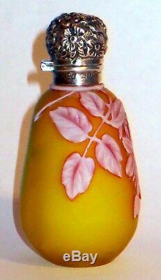 Rare Miniature Webb 4 Layer Cameo Art Glass Perfume or Scent Bottle
