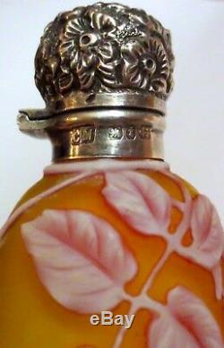 Rare Miniature Webb 4 Layer Cameo Art Glass Perfume or Scent Bottle