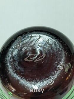 Rare Red Cut To Green Cameo Art Glass Vase Signed Webb Pond Lilly Pattern