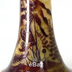 Rare and Important Monumental Emile Galle Cameo Glass Vase, France, Circa 1900