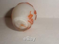 Rare antique 1900`s Weis miniature cabinet doll house cameo art glass vase