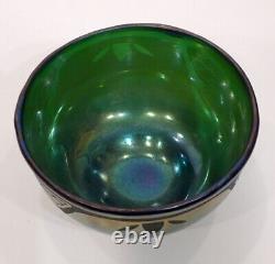 STUNNING! Orme ORIENT & FLUME Studio Art Glass CAMEO ETCHED BUMBLEBEE Bowl