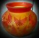 STUNNING V. RARE CHARLES SCHNEIDER HAND CARVED CAMEO GLASS VASE with BUTTERFLIES