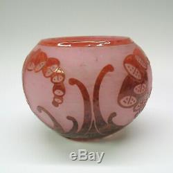 Schneider Le Verre Francais Digitales cameo glass tall bowl form vase