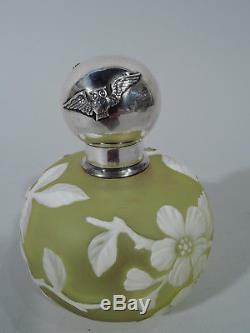 Shiebler Perfume Antique Bottle American Sterling Silver English Cameo Glass
