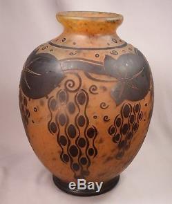 Signed Daum Nancy France With the Cross of Lorraine Monumental Cameo Glass Vase