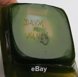 Signed Daum Nancy MARTELE French Cameo Glass Vase RARE Hyacinths Motif