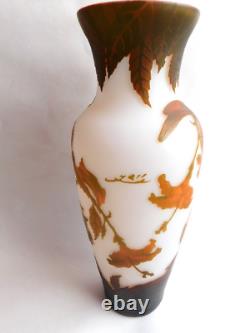 Signed Emile Galle Classic Cameo Art Vase Floral Design