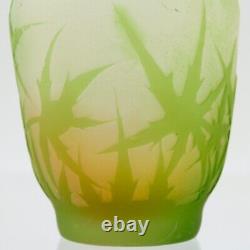 Signed Gallé Cameo French Art Glass Thistle Pattern Cabinet Vase gl