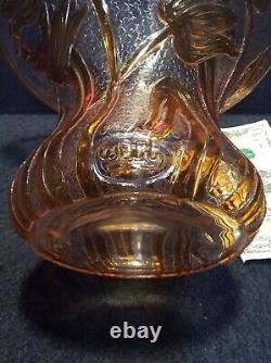 Signed Webb Art Nouveau Cameo Glass Amber Tulip Vase