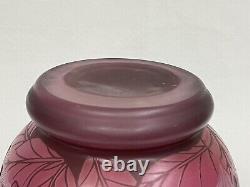 Signed Zenga Floral Cameo 9 7/8 Inch Tall Art Glass Vase