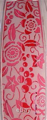 Signed red cut to clear floral art glass cameo vase, 12 1/2 h
